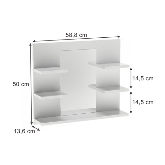 Vicco Specchio contenitore bagno Bianco 58.8 x 50 cm con ripiani