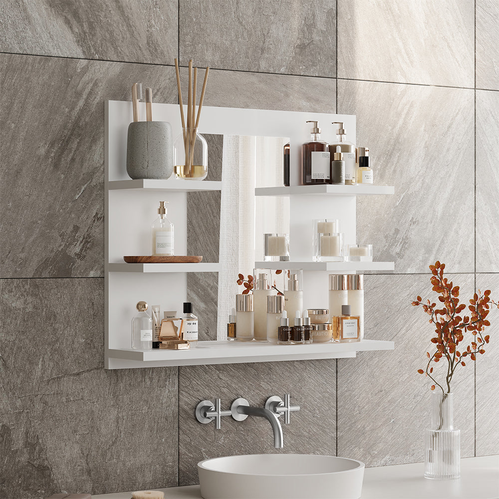 Vicco Specchio contenitore bagno Bianco 58.8 x 50 cm con ripiani