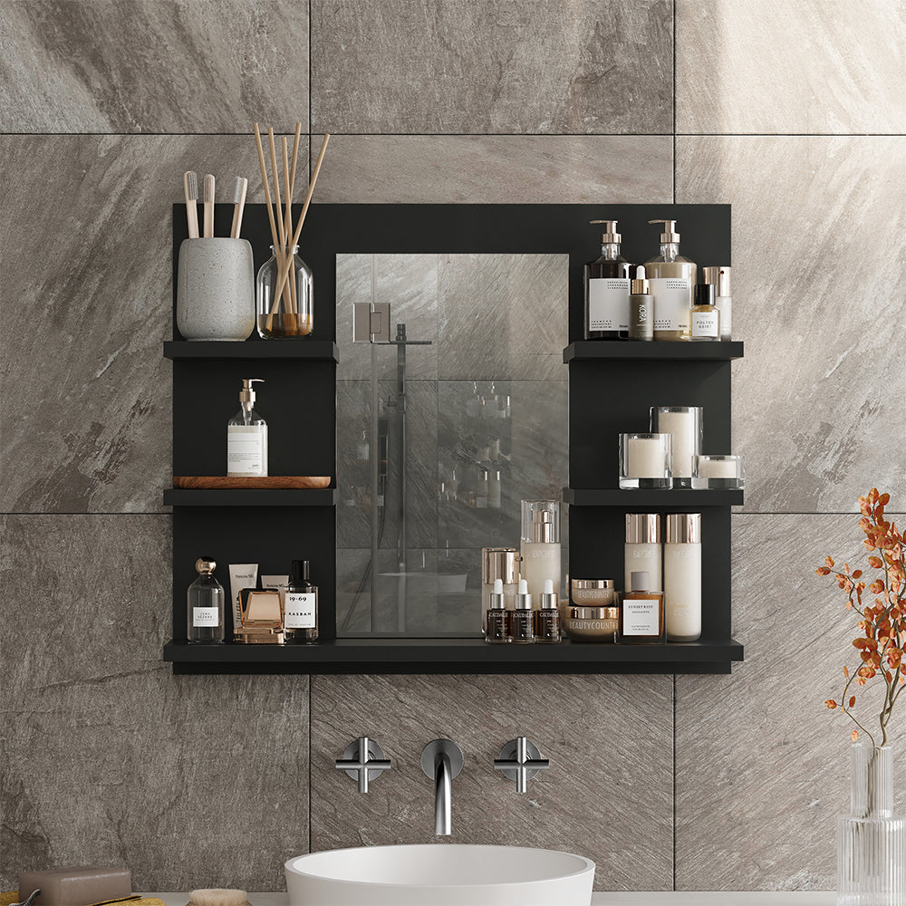 Vicco Specchio contenitore bagno Antracite 58.8 x 50 cm con ripiani