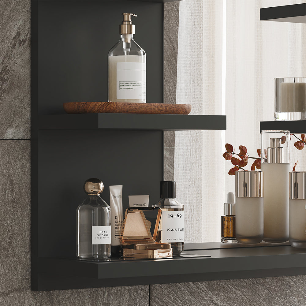 Vicco Specchio contenitore bagno Antracite 58.8 x 50 cm con ripiani