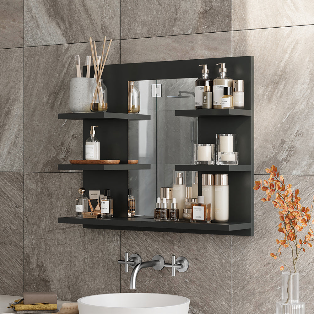 Vicco Specchio contenitore bagno Antracite 58.8 x 50 cm con ripiani