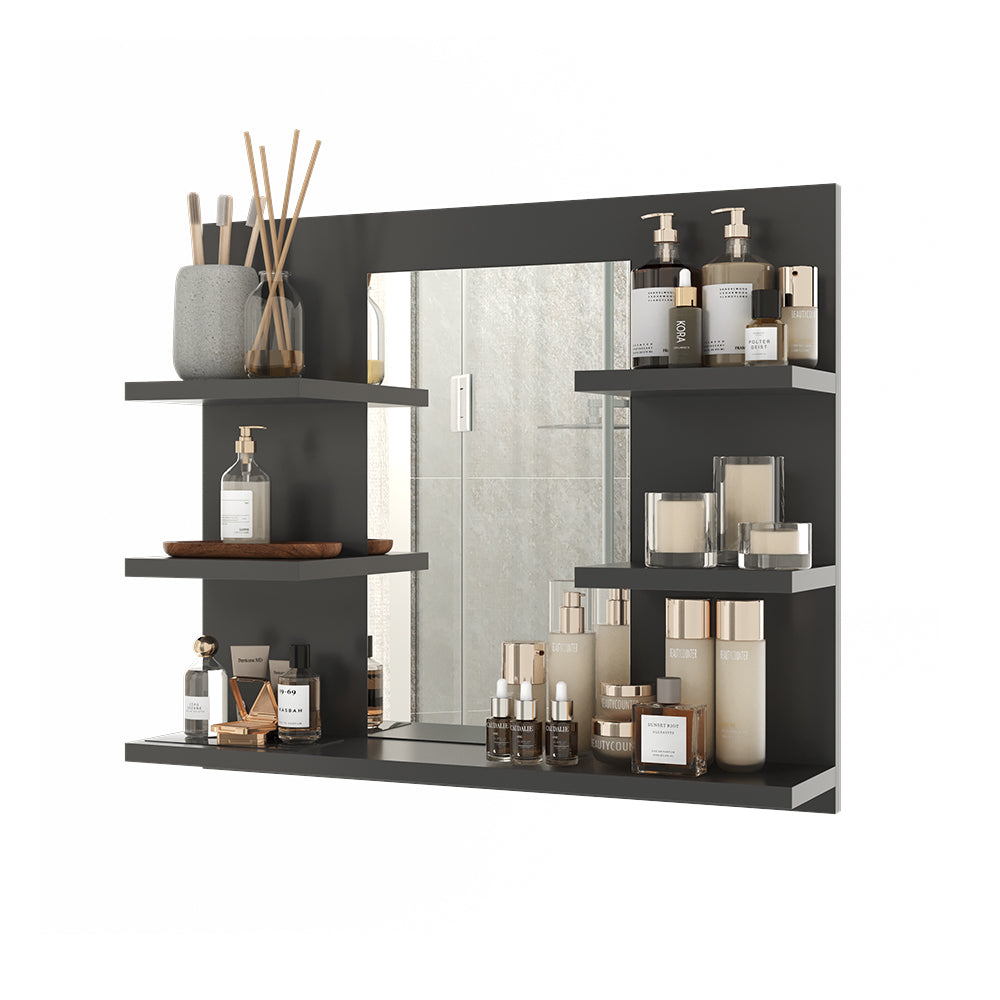 Vicco Specchio contenitore bagno Antracite 58.8 x 50 cm con ripiani