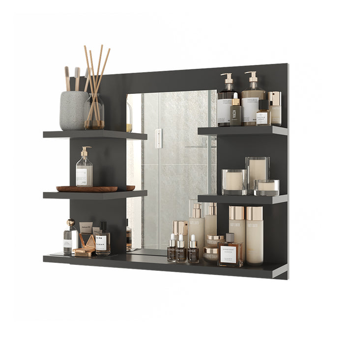 Vicco Specchio contenitore bagno Antracite 58.8 x 50 cm con ripiani