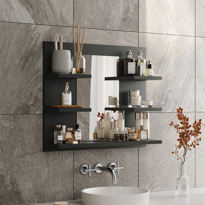 Vicco Specchio contenitore bagno Antracite 58.8 x 50 cm con ripiani