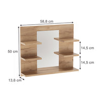 Vicco Specchio contenitore bagno Quercia dorata 58.8 x 50 cm con ripiani