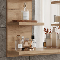 Vicco Specchio contenitore bagno Quercia dorata 58.8 x 50 cm con ripiani