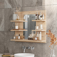 Vicco Specchio contenitore bagno Quercia dorata 58.8 x 50 cm con ripiani