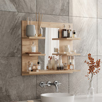 Vicco Specchio contenitore bagno Quercia dorata 58.8 x 50 cm con ripiani