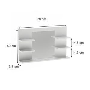 Vicco Specchio contenitore bagno Bianco 78 x 50 cm con ripiani