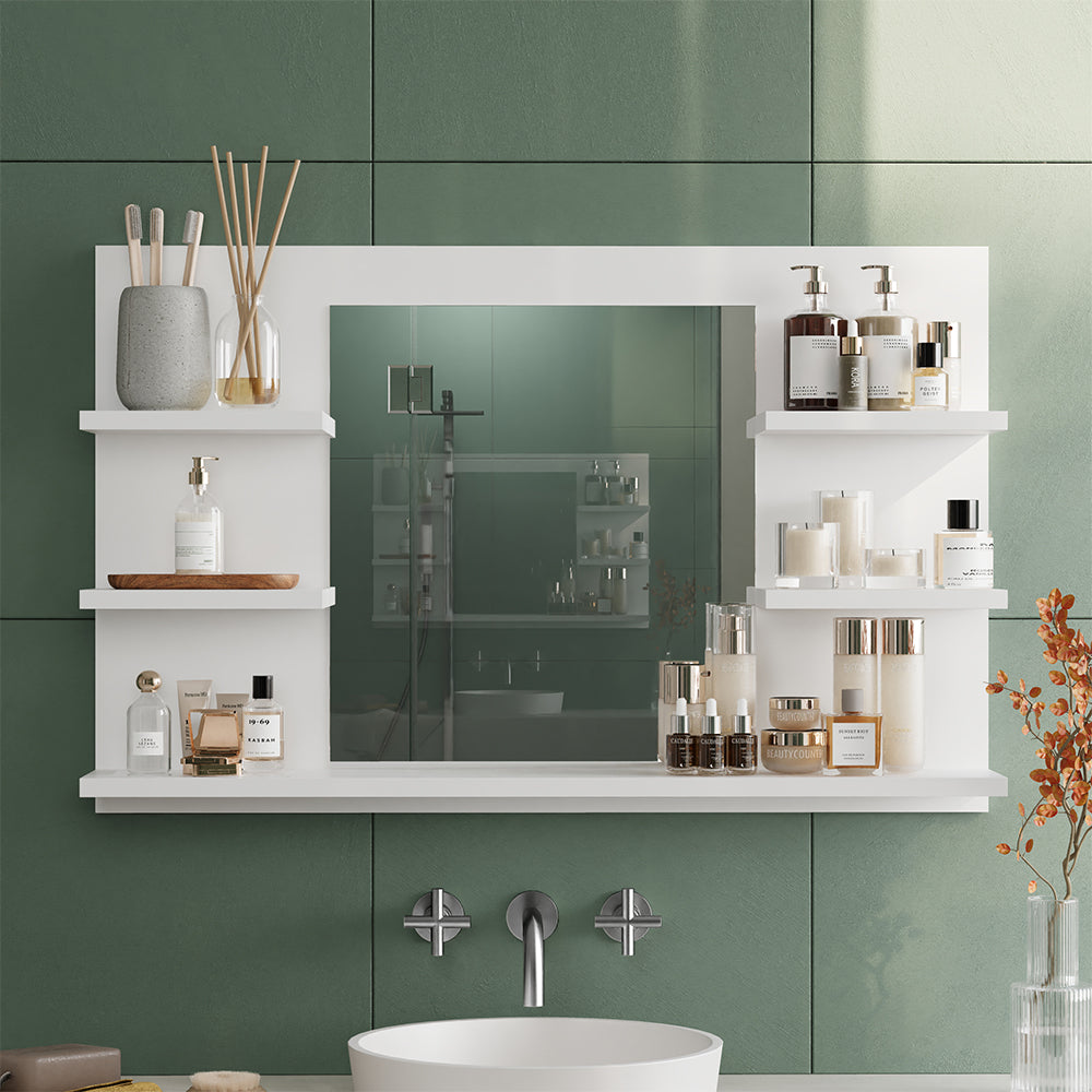 Vicco Specchio contenitore bagno Bianco 78 x 50 cm con ripiani