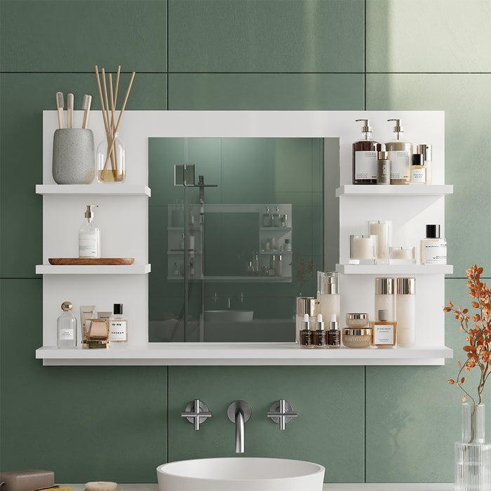 Vicco Specchio contenitore bagno Bianco 78 x 50 cm con ripiani