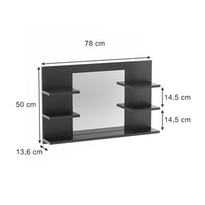 Vicco Specchio contenitore bagno Antracite 78 x 50 cm con ripiani