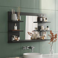 Vicco Specchio contenitore bagno Antracite 78 x 50 cm con ripiani