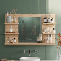 Vicco Specchio contenitore bagno Quercia dorata 78 x 50 cm con ripiani