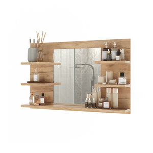 Vicco Specchio contenitore bagno Quercia dorata 78 x 50 cm con ripiani