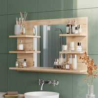 Vicco Specchio contenitore bagno Quercia dorata 78 x 50 cm con ripiani