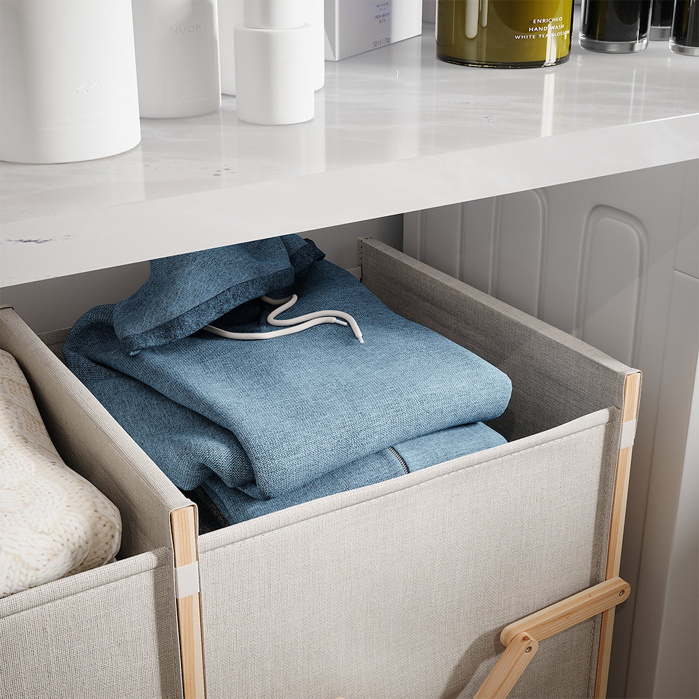 Vicco Mobiletto da bagno per lavanderia Beige 80 x 64 cm con 2 scomparti