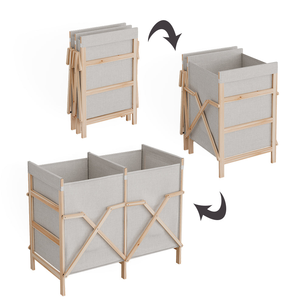 Vicco Mobiletto da bagno per lavanderia Beige 80 x 64 cm con 2 scomparti