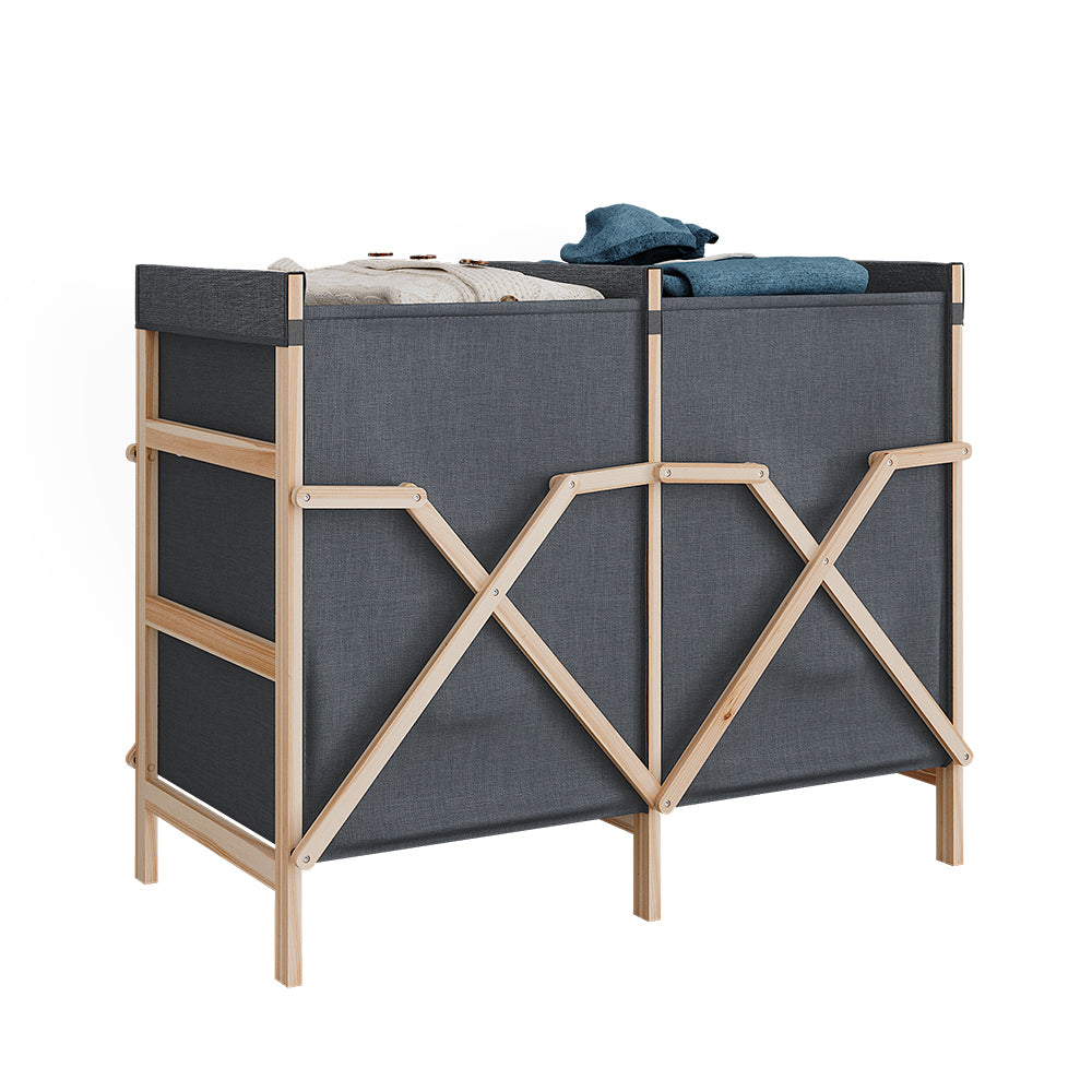 Vicco armadietto da bagno con portabiancheria Grigio 80 x 64 cm con 2 scomparti