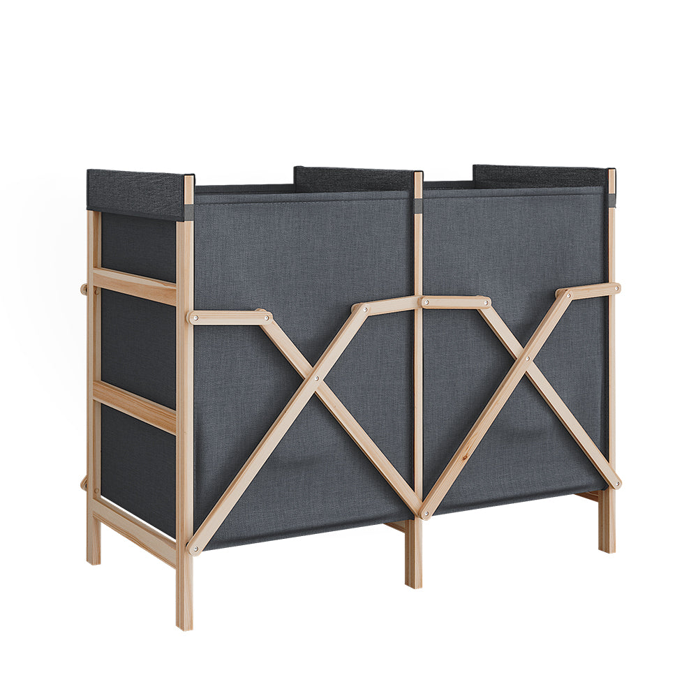 Vicco armadietto da bagno con portabiancheria Grigio 80 x 64 cm con 2 scomparti