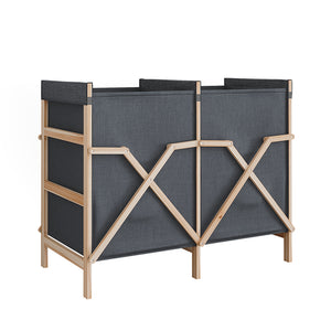 Vicco armadietto da bagno con portabiancheria Grigio 80 x 64 cm con 2 scomparti