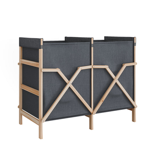 Vicco armadietto da bagno con portabiancheria Grigio 80 x 64 cm con 2 scomparti