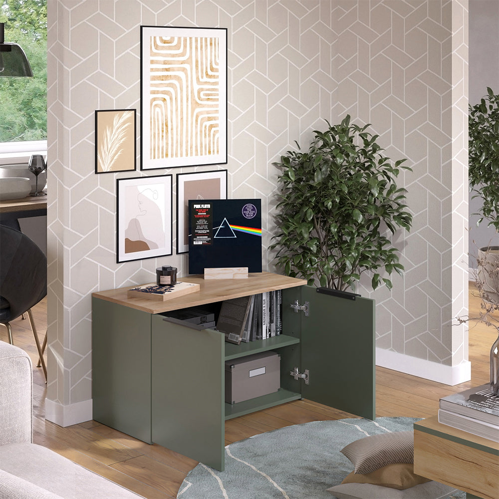 Vicco Credenza Verde 80 x 50 cm con 2 porte