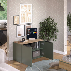 Vicco Credenza Verde 80 x 50 cm con 2 porte