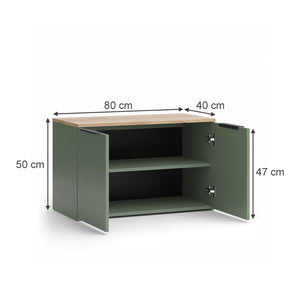 Vicco Credenza Verde 80 x 50 cm con 2 porte