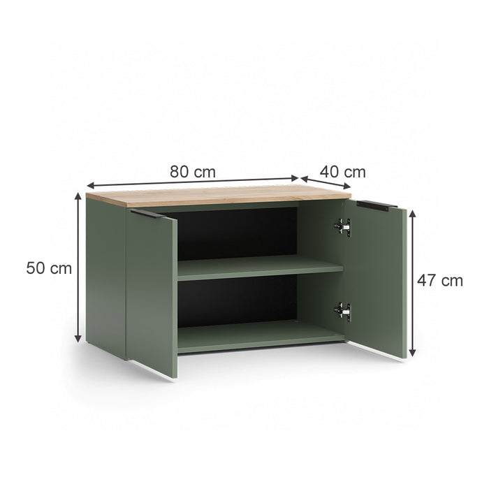 Vicco Credenza Verde 80 x 50 cm con 2 porte