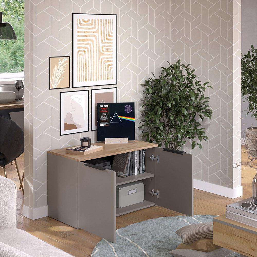 Vicco Credenza Grigio 80 x 50 cm con 2 porte