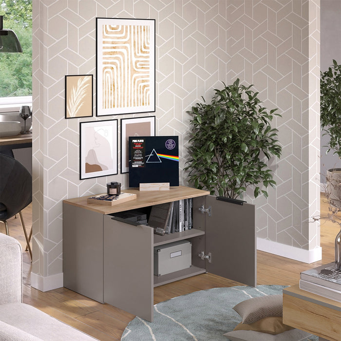 Vicco Credenza Grigio 80 x 50 cm con 2 porte