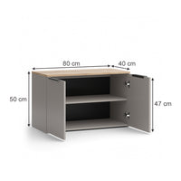 Vicco Credenza Grigio 80 x 50 cm con 2 porte