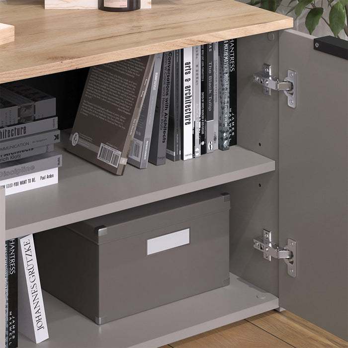 Vicco Credenza Grigio 80 x 50 cm con 2 porte