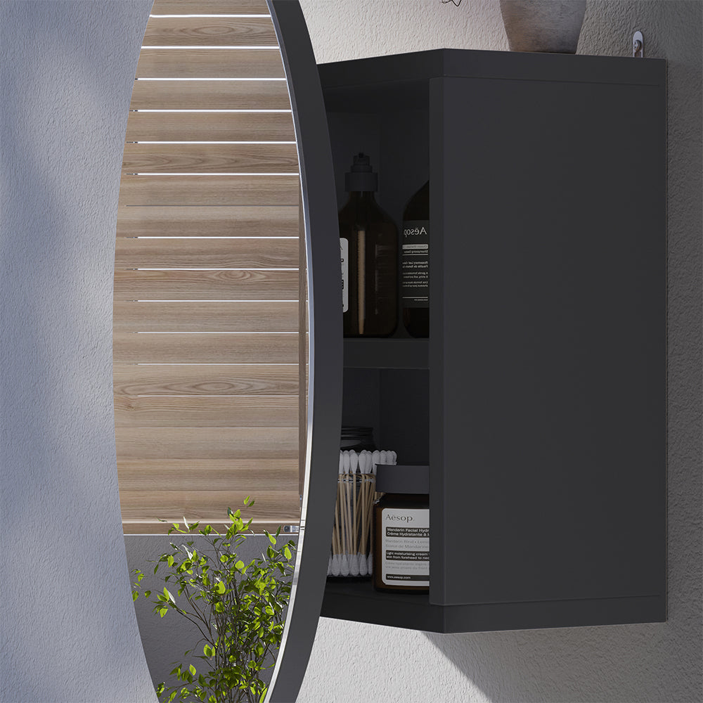 Vicco Specchio contenitore bagno Antracite 50 x 50 cm con 2 scomparti