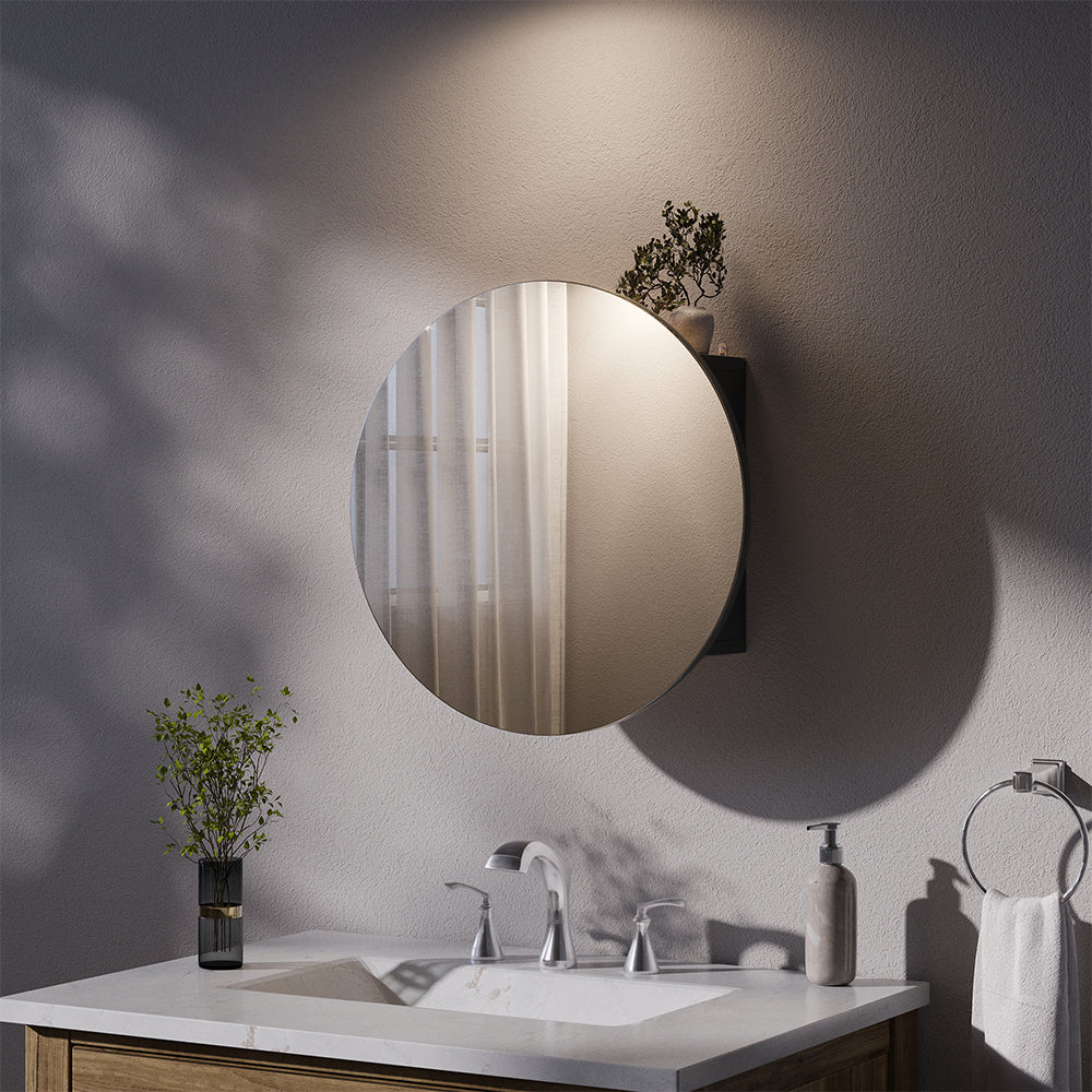 Vicco Specchio contenitore bagno Antracite 50 x 50 cm con 2 scomparti