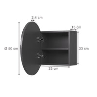 Vicco Specchio contenitore bagno Antracite 50 x 50 cm con 2 scomparti