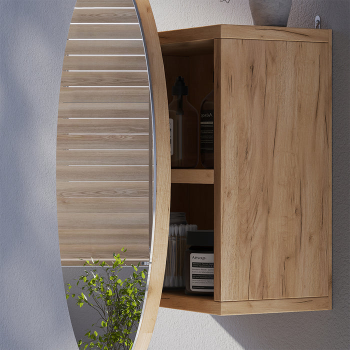 Vicco Specchio contenitore bagno Quercia dorata 50 x 50 cm con 2 scomparti