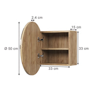 Vicco Specchio contenitore bagno Quercia dorata 50 x 50 cm con 2 scomparti
