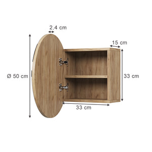 Vicco Specchio contenitore bagno Quercia dorata 50 x 50 cm con 2 scomparti