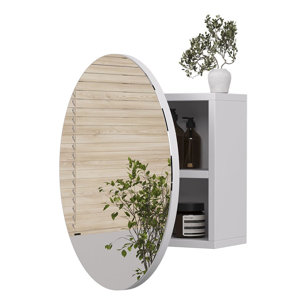 Vicco Specchio contenitore bagno Bianco 50 x 50 cm con 2 scomparti