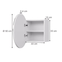 Vicco Specchio contenitore bagno Bianco 50 x 50 cm con 2 scomparti