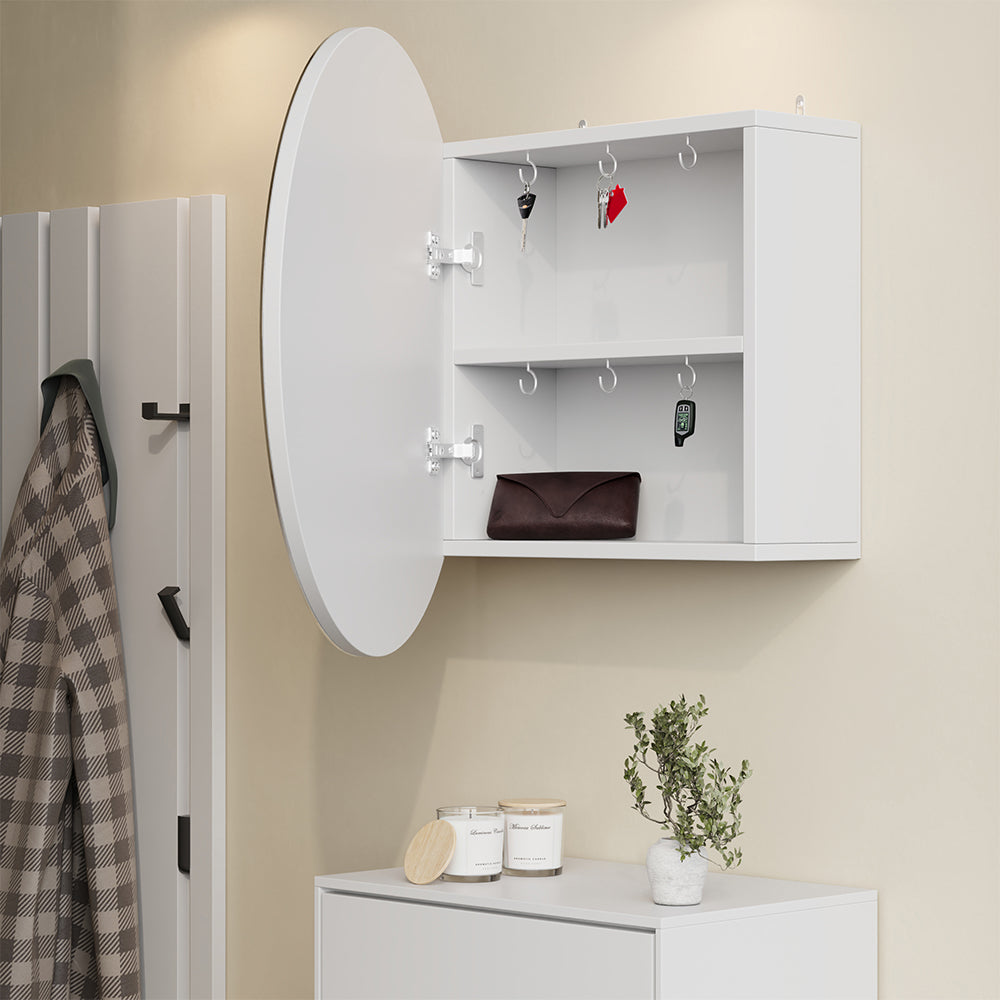 Vicco Specchio contenitore bagno Bianco 60 x 60 cm con 2 scomparti