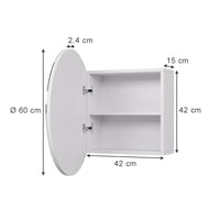 Vicco Specchio contenitore bagno Bianco 60 x 60 cm con 2 scomparti