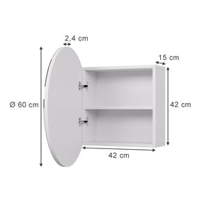 Vicco Specchio contenitore bagno Bianco 60 x 60 cm con 2 scomparti