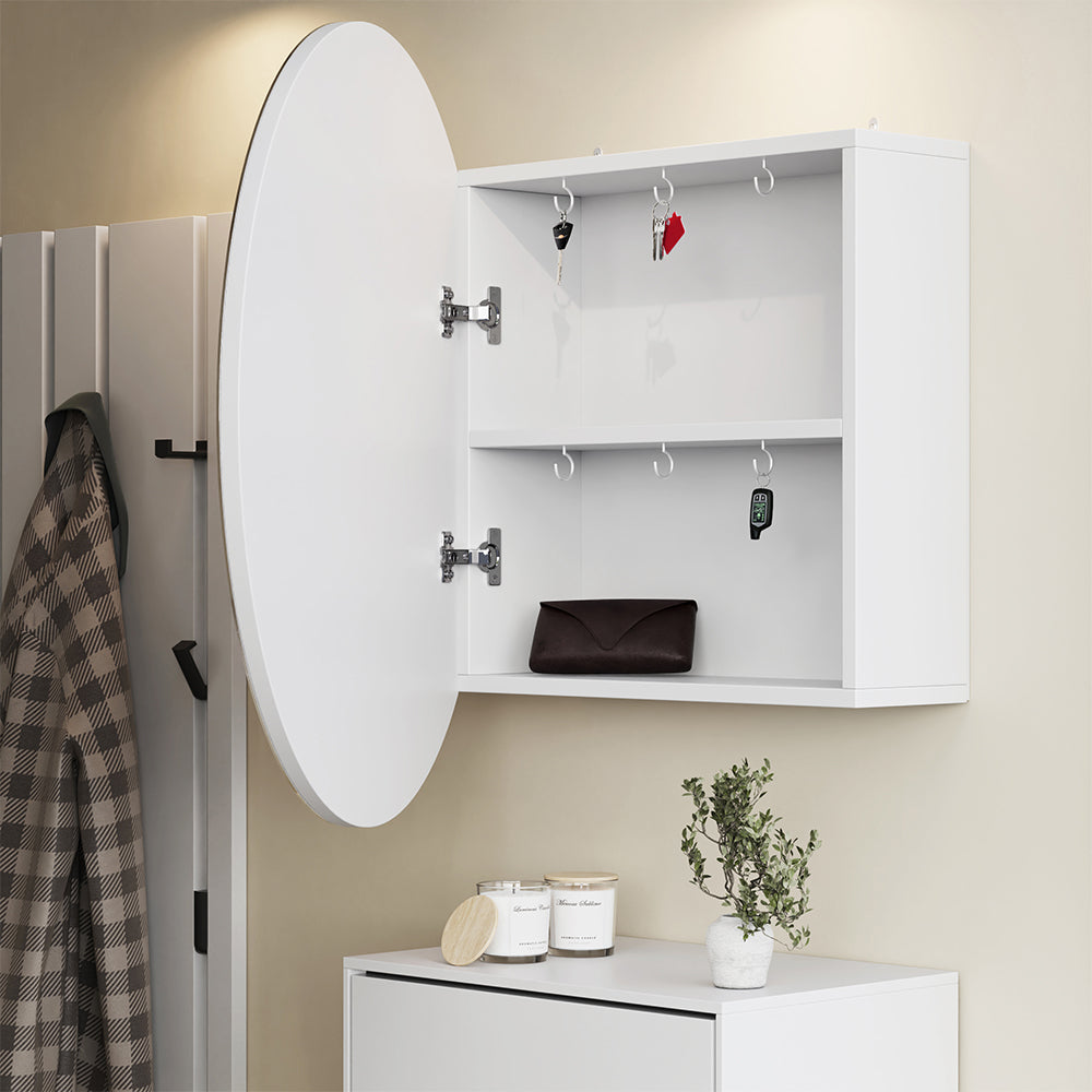 Vicco Specchio contenitore bagno Bianco 70 x 70 cm con 2 scomparti