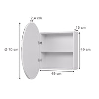 Vicco Specchio contenitore bagno Bianco 70 x 70 cm con 2 scomparti