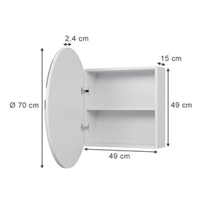 Vicco Specchio contenitore bagno Bianco 70 x 70 cm con 2 scomparti