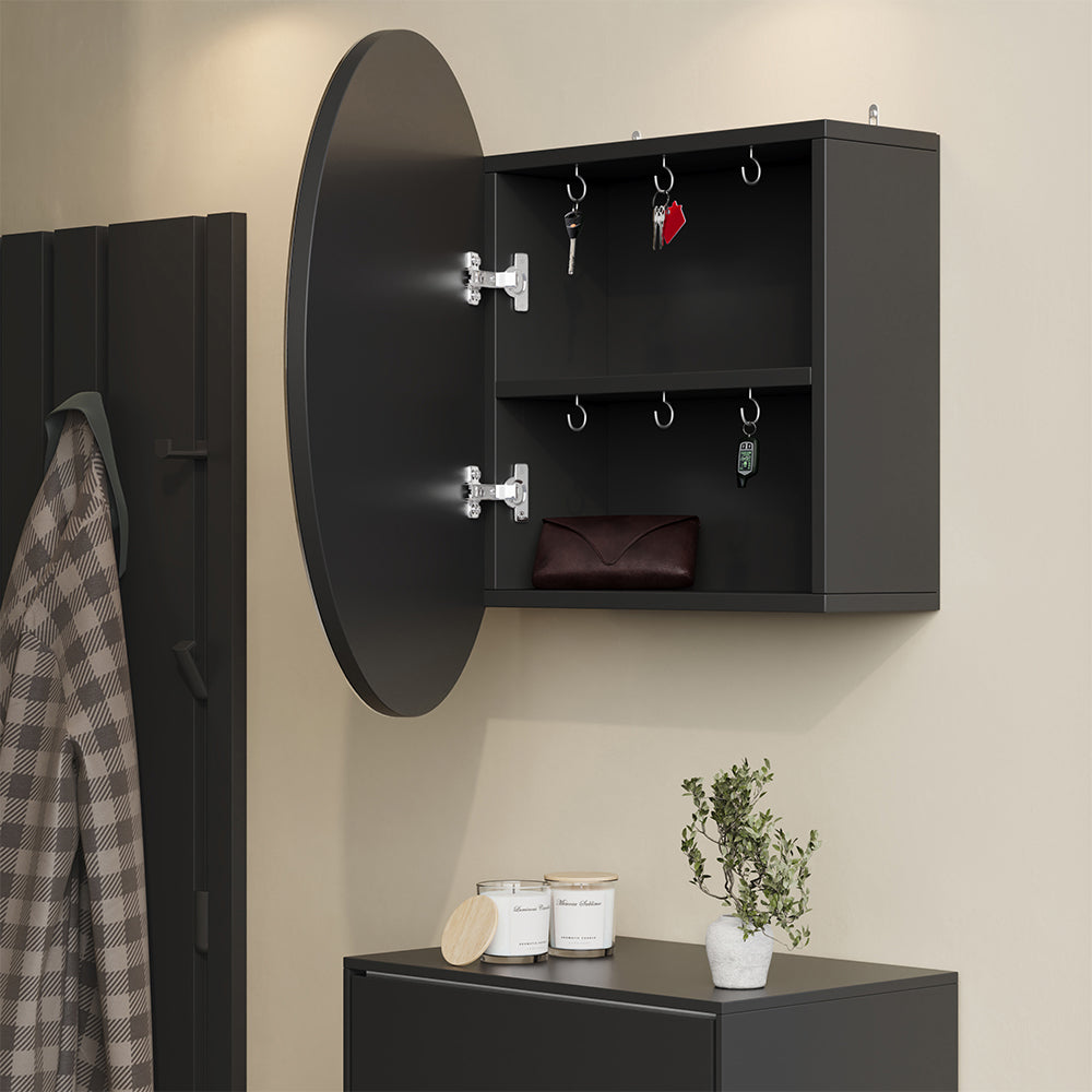 Vicco Specchio contenitore bagno Antracite 60 x 60 cm con 2 scomparti