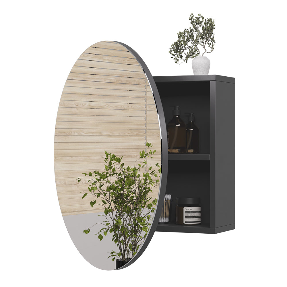 Vicco Specchio contenitore bagno Antracite 60 x 60 cm con 2 scomparti